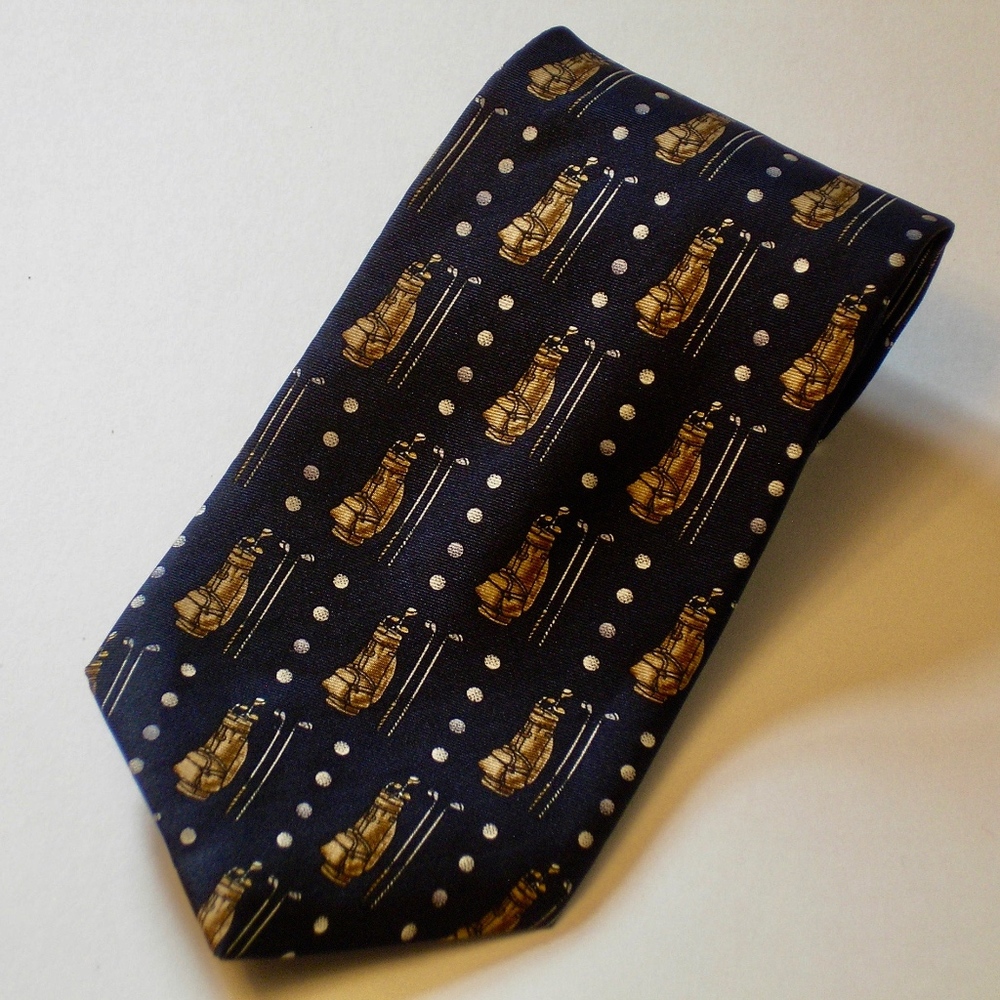 MEN'S TIE WITH GOLF THEME BY ROSS, "GOOD LIFE"